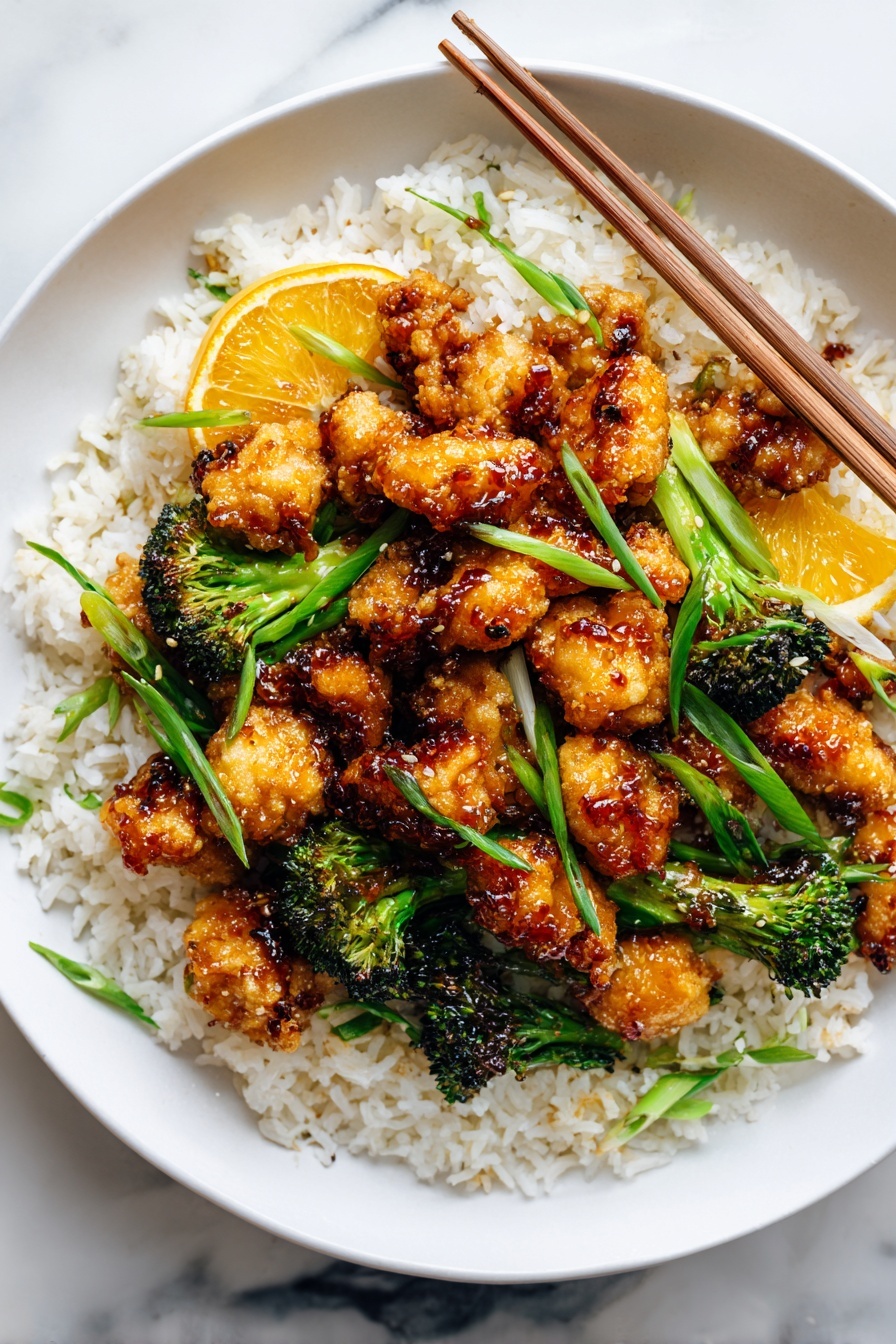 orange chili chicken - Serving Suggestion