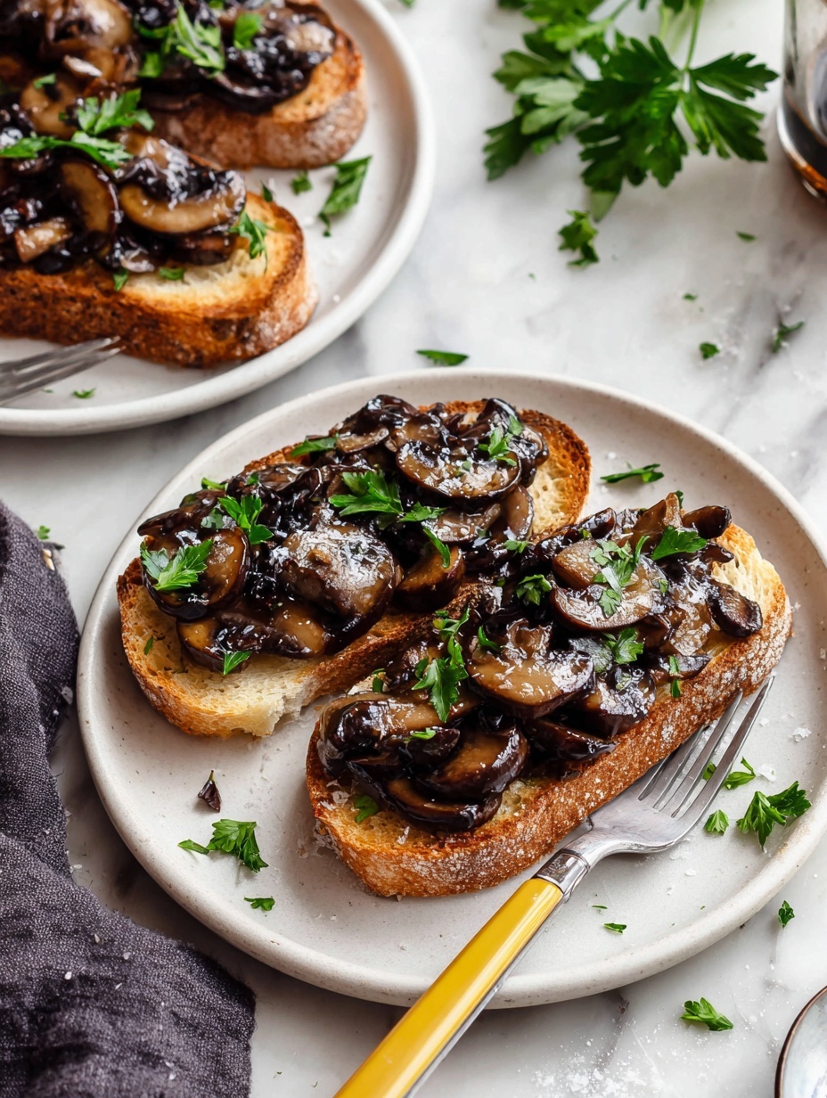 mushroom bruschetta - Serving Suggestion