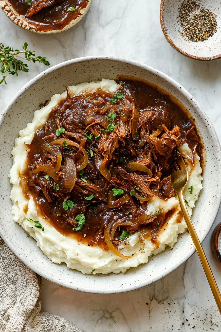 French Onion Beef - Serving Suggestion